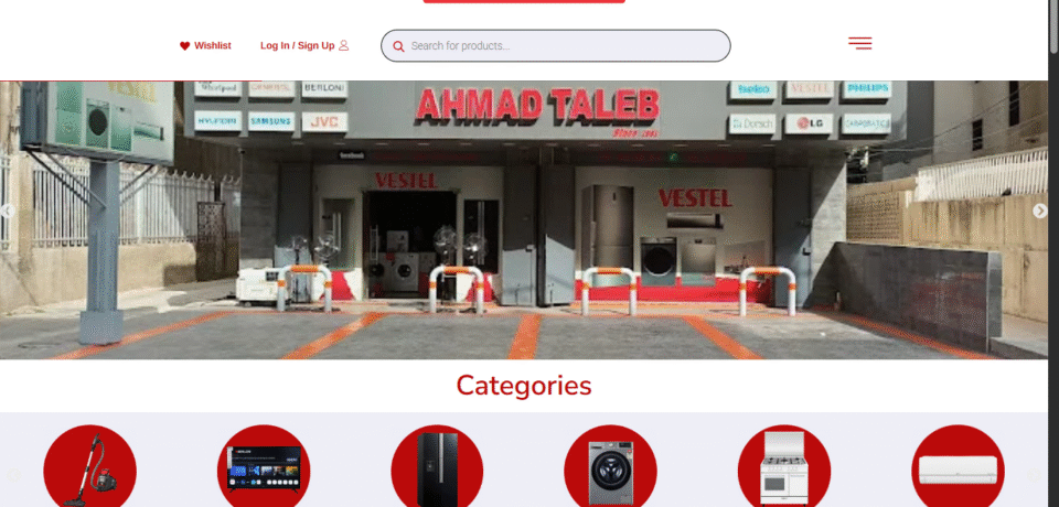 Ahmad Taleb Electronics Ecommerce website by web synergy in lebanon