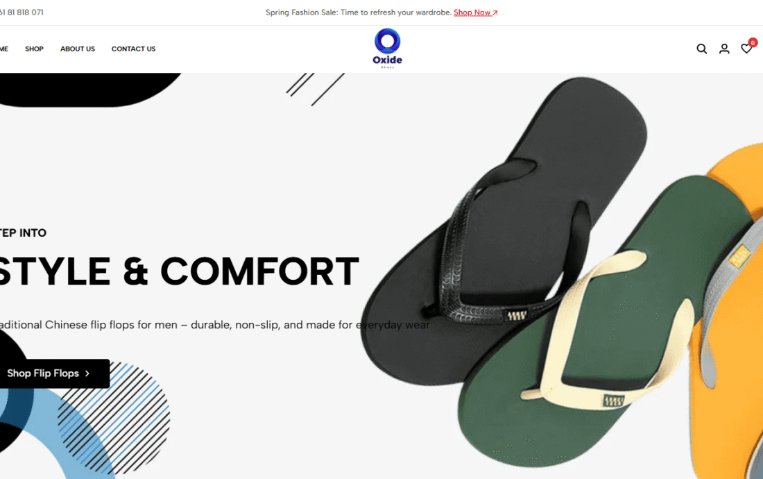 Oxid Shoes in Lebanon. Created by web synergy best web development in lebanon