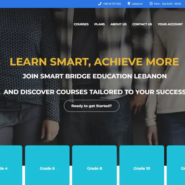 Smart Bridge Education, Website Development in Lebanon for help students to get more information about majors and helping for more success