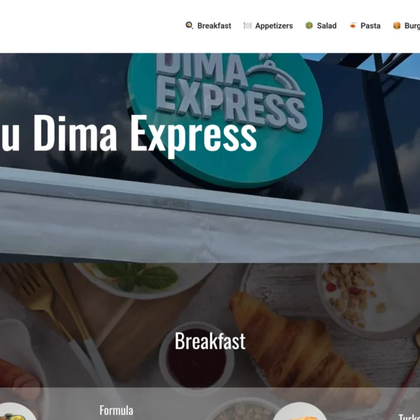 Interactive digital QR menu design for Dima Express restaurant in Tripoli Lebanon engineered by Web Synergy