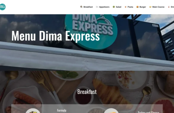 Restaurant-Menu-Design Interactive digital QR menu design for Dima Express restaurant in Tripoli Lebanon engineered by Web Synergy
