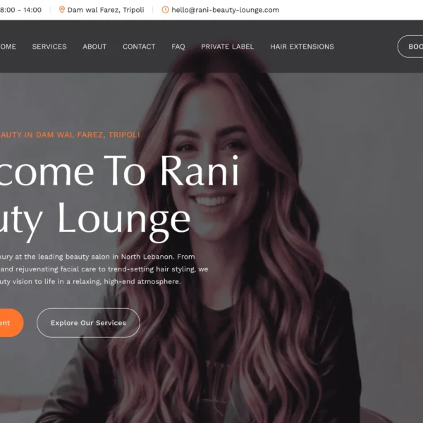 rani beauty lounge - Website Beauty Salon in Tripoli - Lebanon