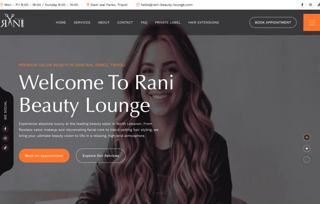rani beauty lounge rani beauty lounge - Website Beauty Salon in Tripoli - Lebanon