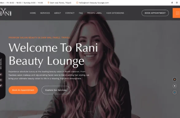 rani beauty lounge rani beauty lounge - Website Beauty Salon in Tripoli - Lebanon